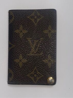 Authentic Louis Vuitton Brown Monogram Porte-Cartes Credit Pression Brown/Gold